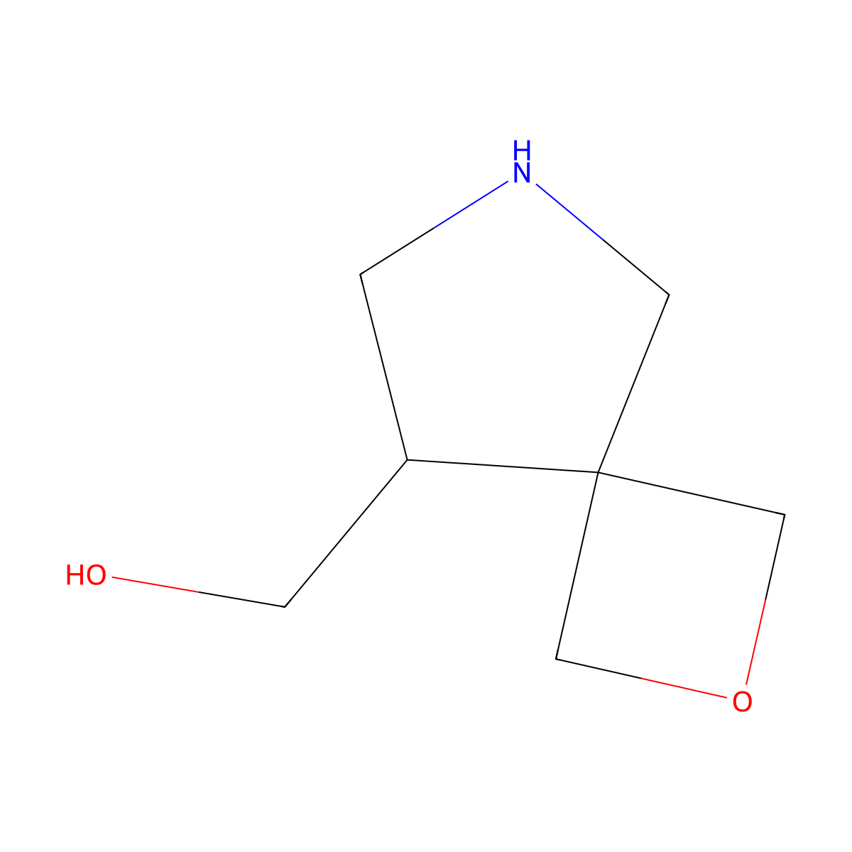 (2-Oxa-6-azaspiro(3.4)octan-8-yl)methanol molecular structure, CAS 2028341-90-2