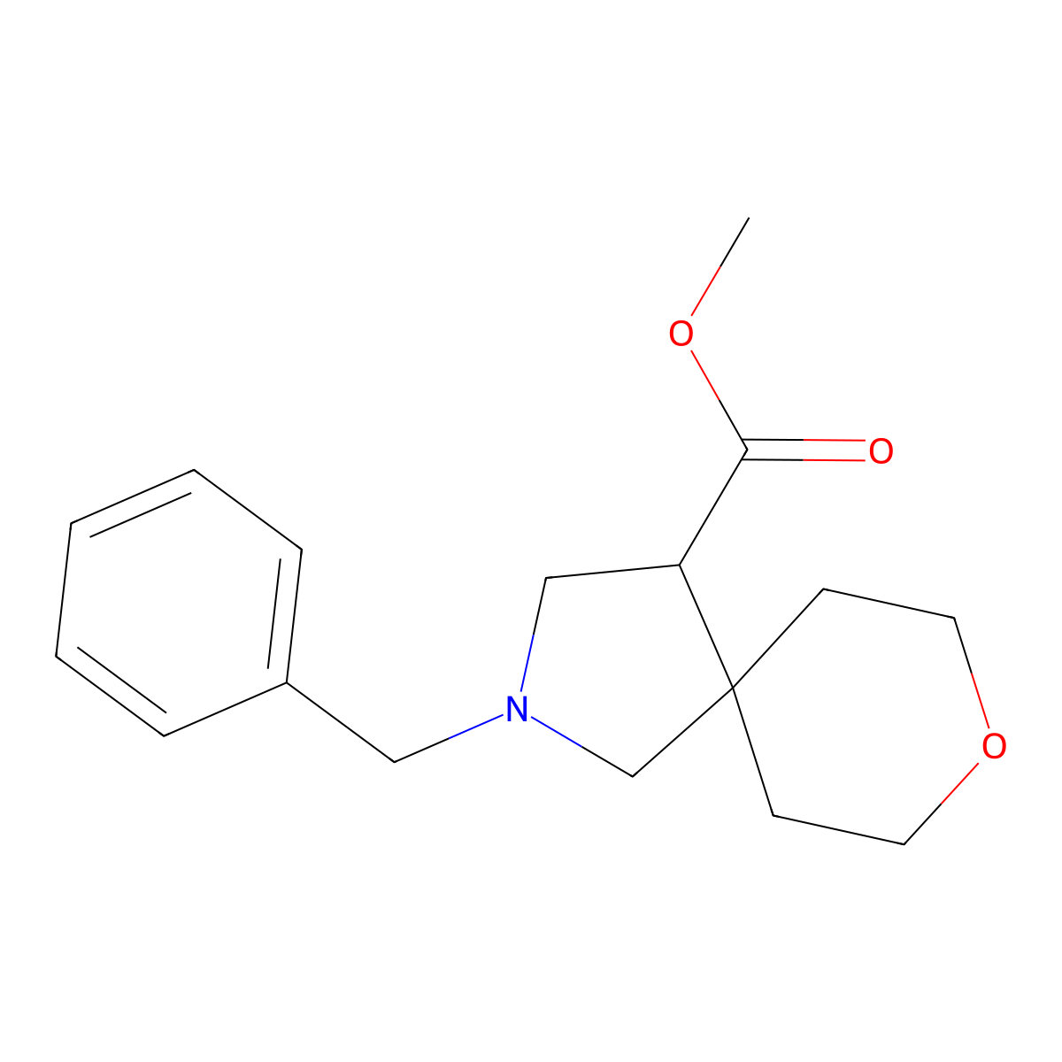 Methyl 2-benzyl-8-oxa-2-azaspiro[4.5]decane-4-carboxylate molecular structure, CAS 2028342-01-8