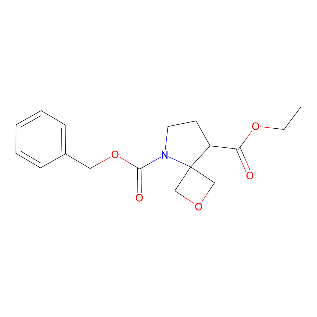 5-Benzyl 8-ethyl 2-oxa-5-azaspiro[3.4]octane-5,8-dicarboxylate molecular structure, CAS 2028342-04-1