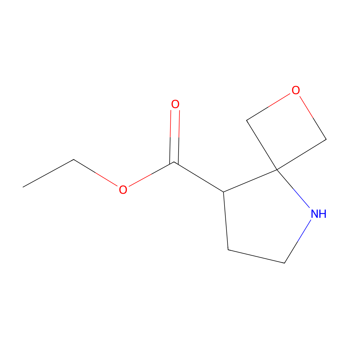 Ethyl 2-oxa-5-azaspiro[3.4]octane-8-carboxylate molecular structure, CAS 2028342-09-6