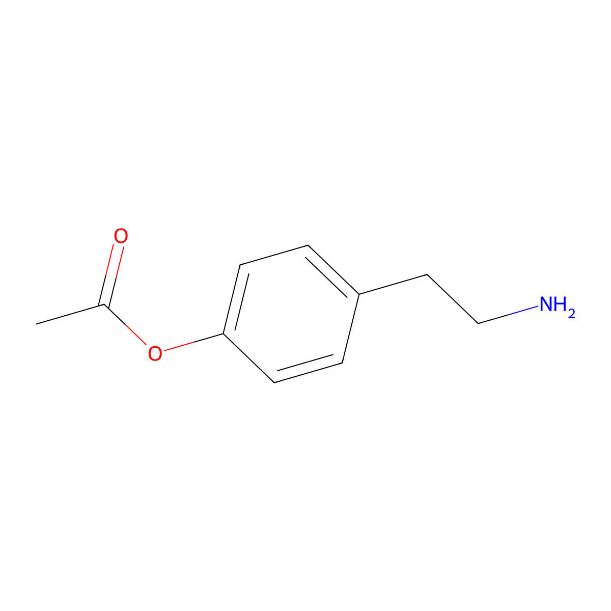 [4-(2-aminoethyl)phenyl] Acetate molecular structure, CAS 20284-85-9