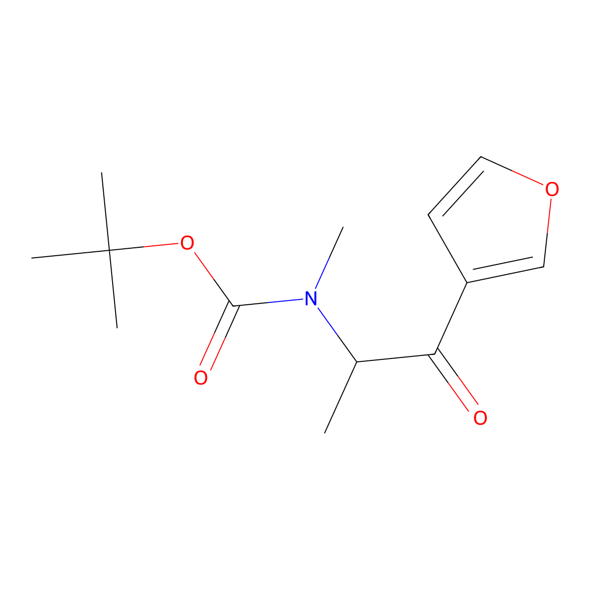 tert-butyl N-[1-(furan-3-yl)-1-oxopropan-2-yl]-N-methylcarbamate molecular structure, CAS 2028406-08-6