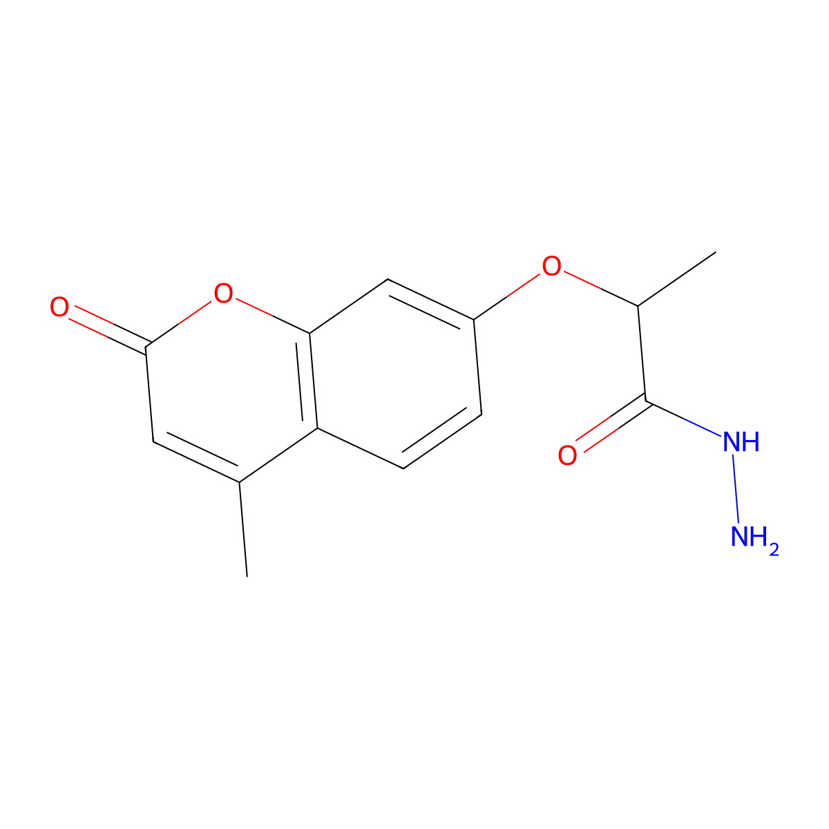 2-[(4-methyl-2-oxo-2H-chromen-7-yl)oxy]propanohydrazide molecular structure, CAS 202842-65-7