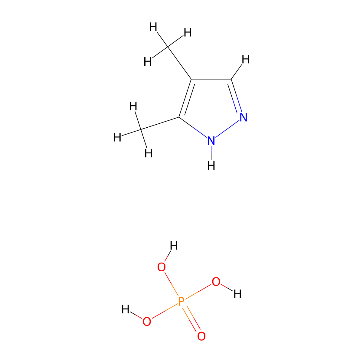 3,4-Dimethylpyrazole phosphate molecular structure, CAS 202842-98-6