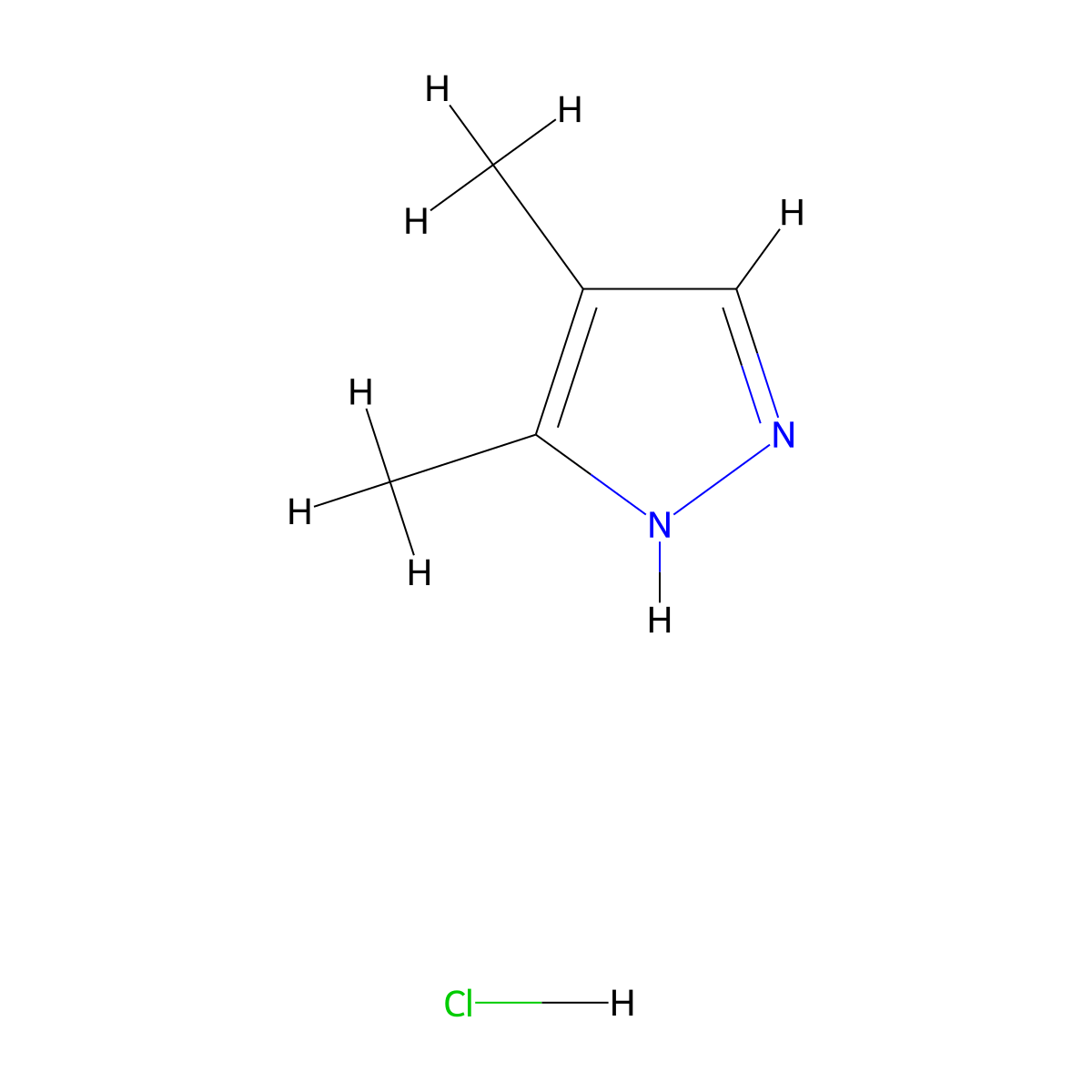 3,4-Dimethyl-1H-pyrazole hcl molecular structure, CAS 202842-99-7