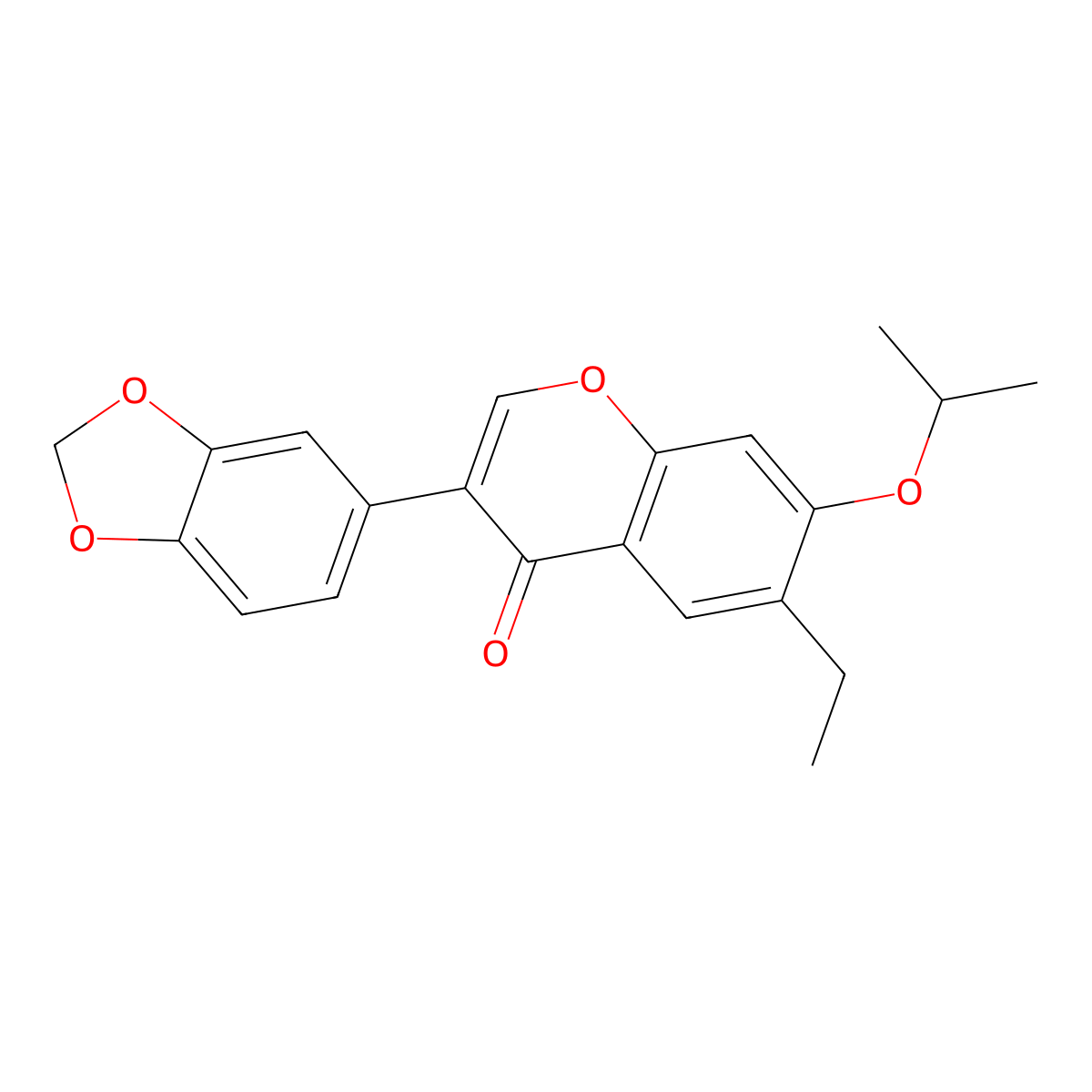 3-(benzo[d][1,3]dioxol-5-yl)-6-ethyl-7-isopropoxy-4H-chromen-4-one molecular structure, CAS 202843-13-8