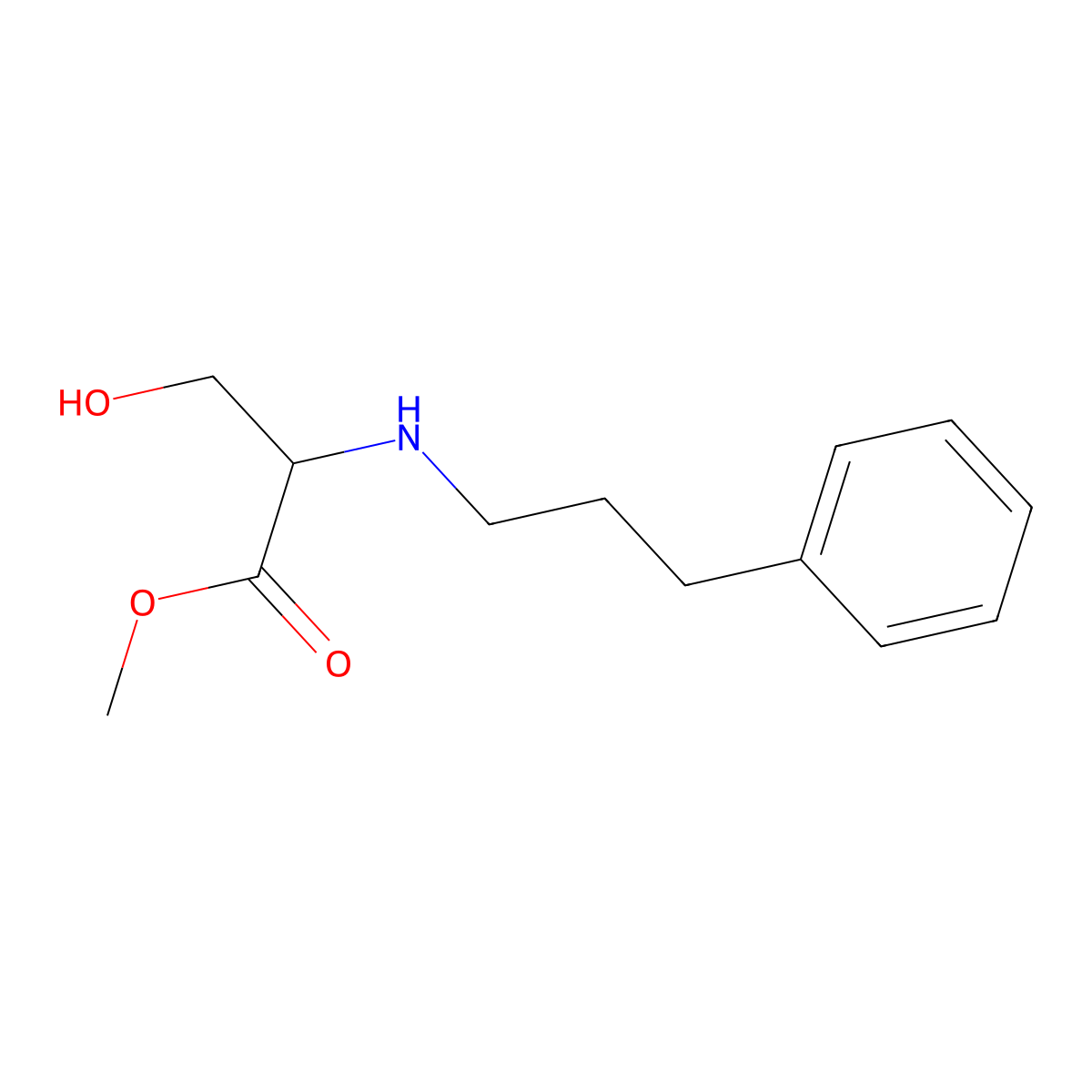 Methyl N-(3-phenylpropyl)serinate molecular structure, CAS 202844-11-9
