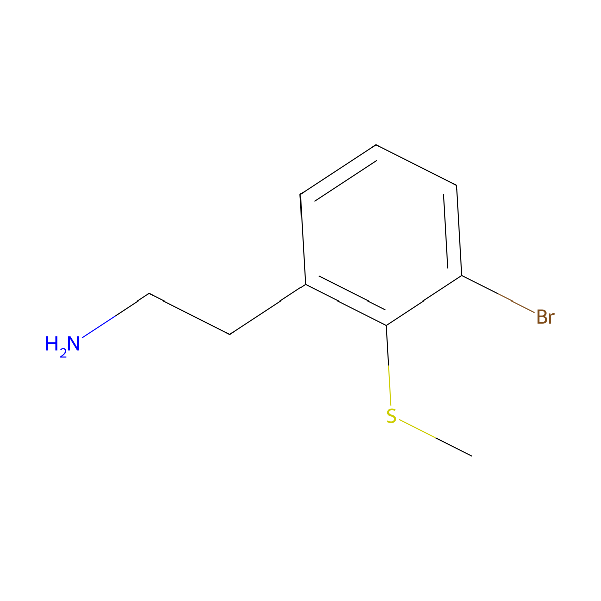 2-[3-Bromo-2-(methylsulfanyl)phenyl]ethan-1-amine molecular structure, CAS 2028442-64-8
