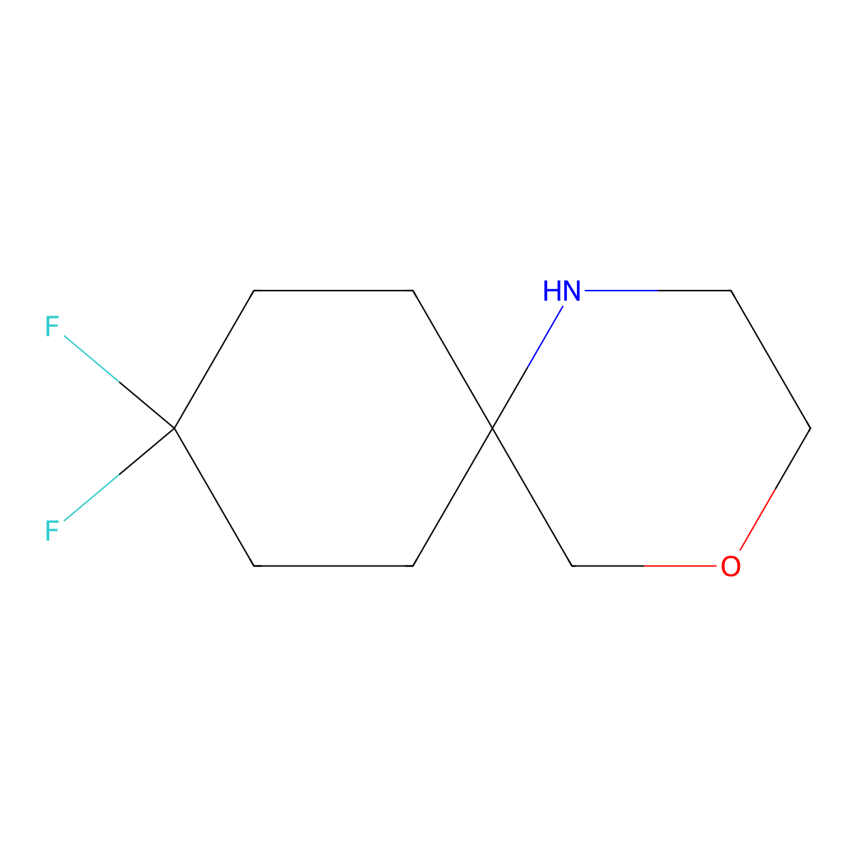 9,9-Difluoro-4-oxa-1-azaspiro[5.5]undecane molecular structure, CAS 2028444-08-6