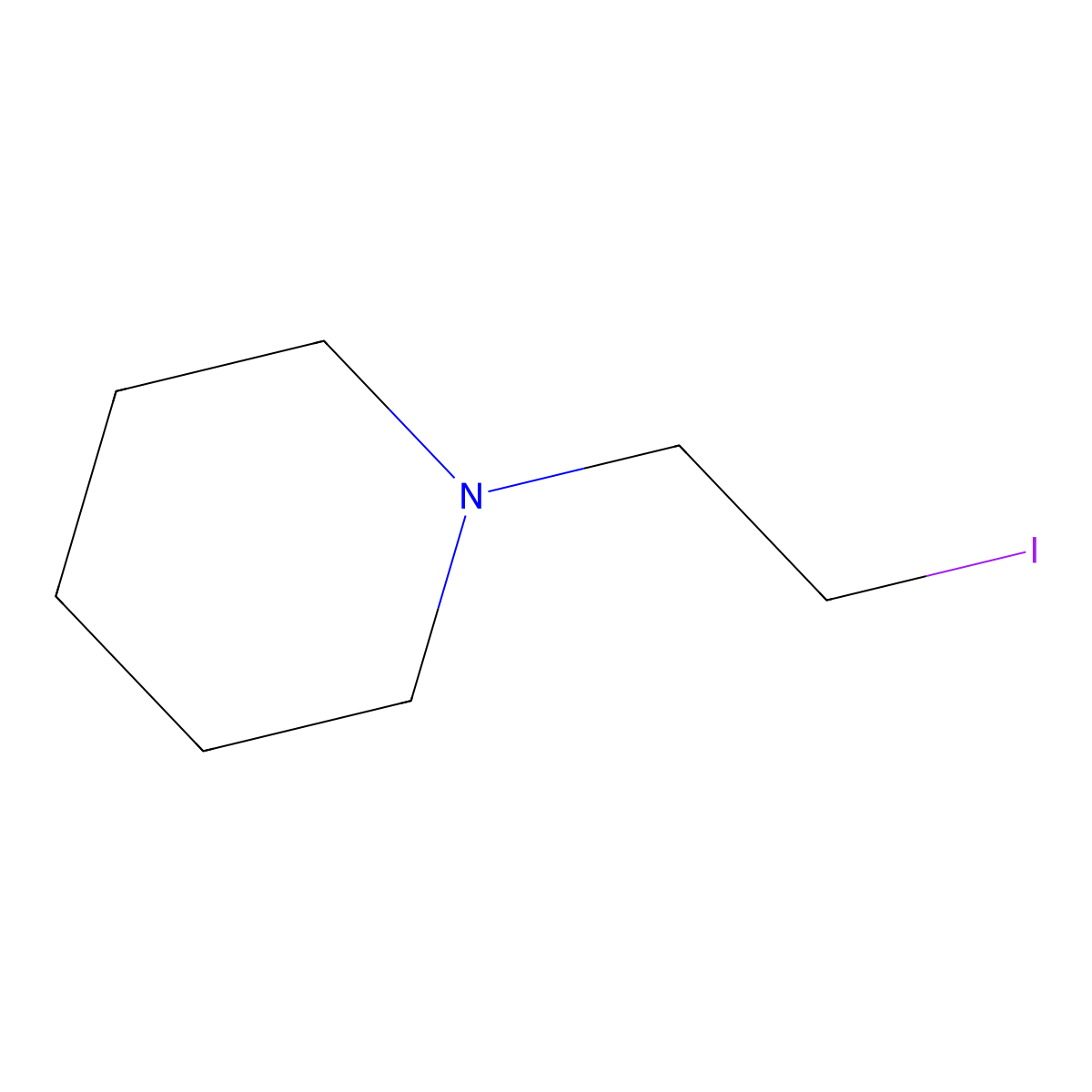 1-(2-Iodoethyl)piperidine molecular structure, CAS 202849-01-2