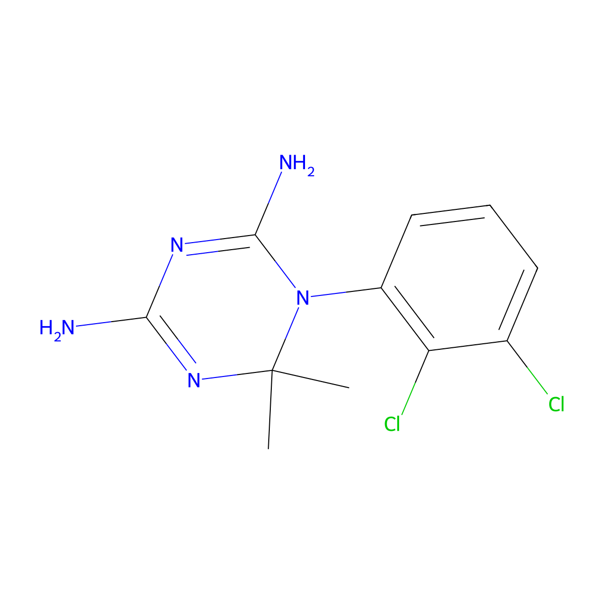 1-(2,3-Dichlorophenyl)-6,6-dimethyl-1,6-dihydro-1,3,5-triazine-2,4-diamine molecular structure, CAS 20285-53-4