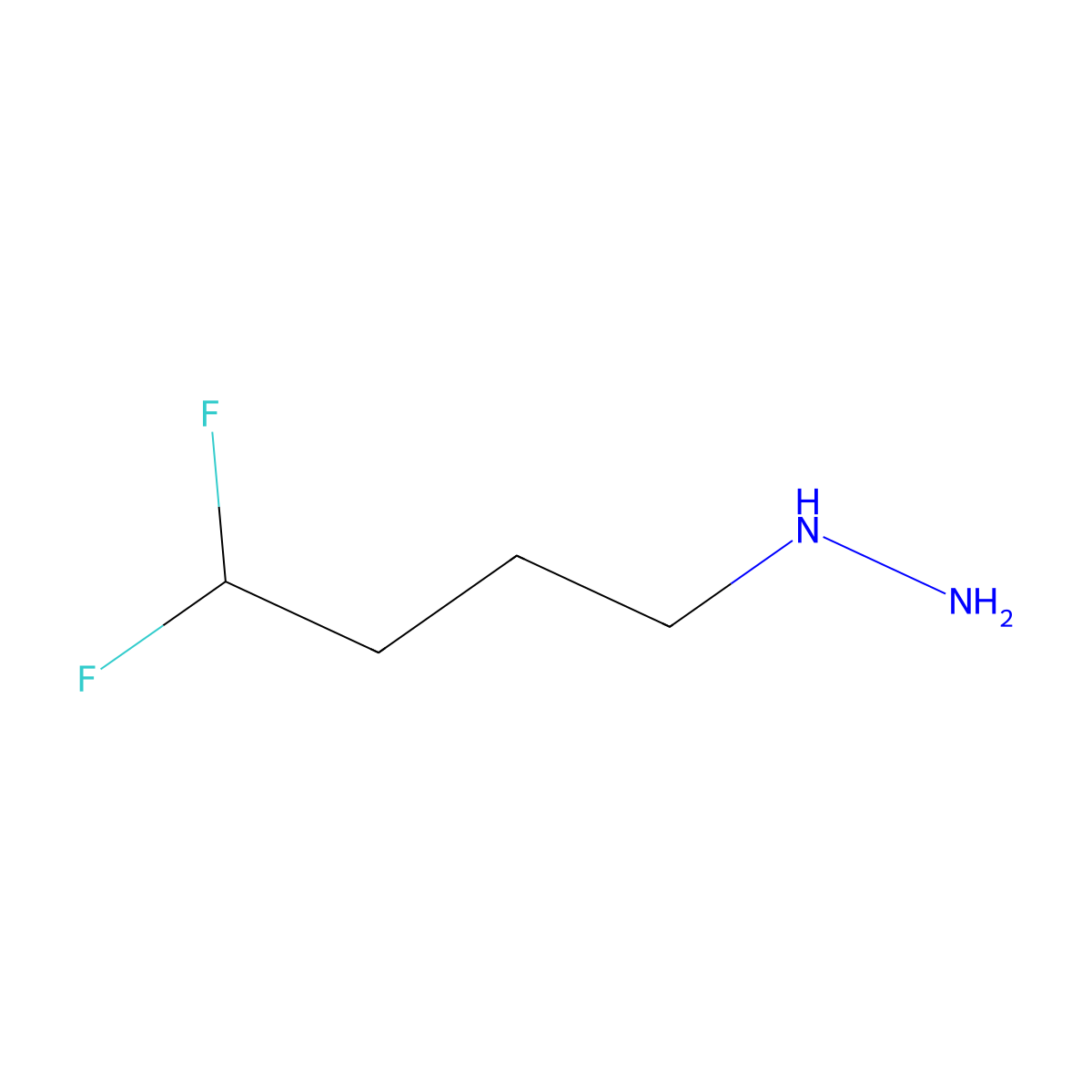 (4,4-Difluorobutyl)hydrazine molecular structure, CAS 2028559-28-4