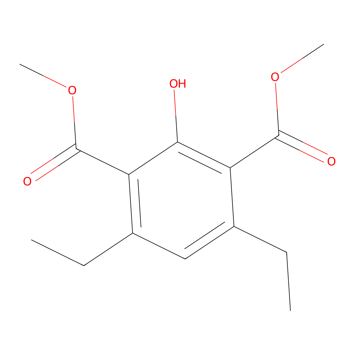 1,3-Dimethyl 4,6-diethyl-2-hydroxybenzene-1,3-dicarboxylate molecular structure, CAS 202858-61-5