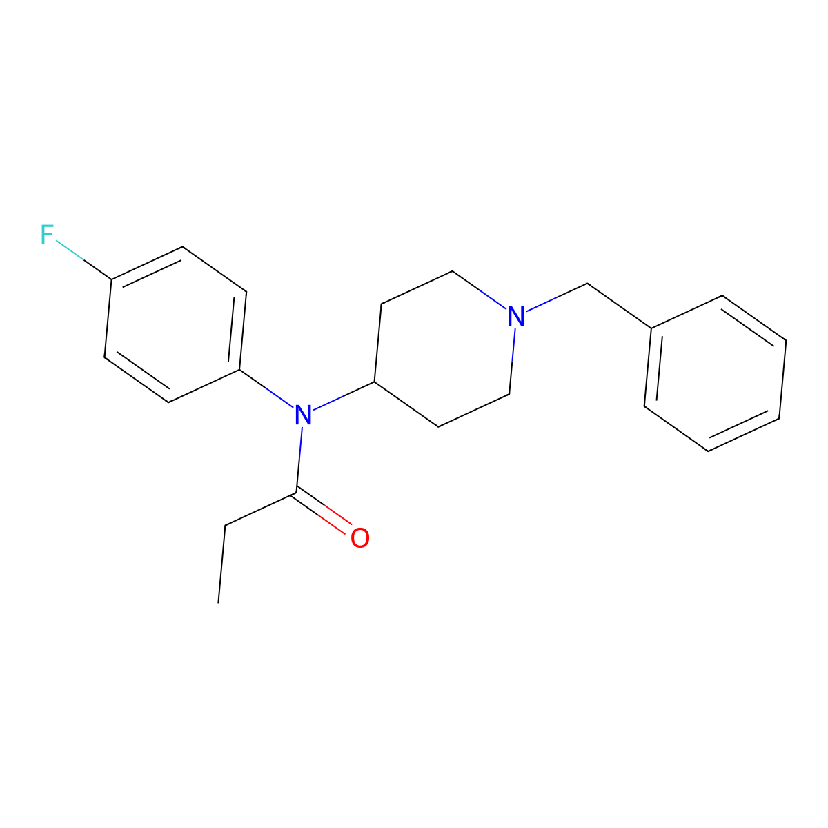 Para-fluoro benzyl fentanyl molecular structure, CAS 202859-28-7