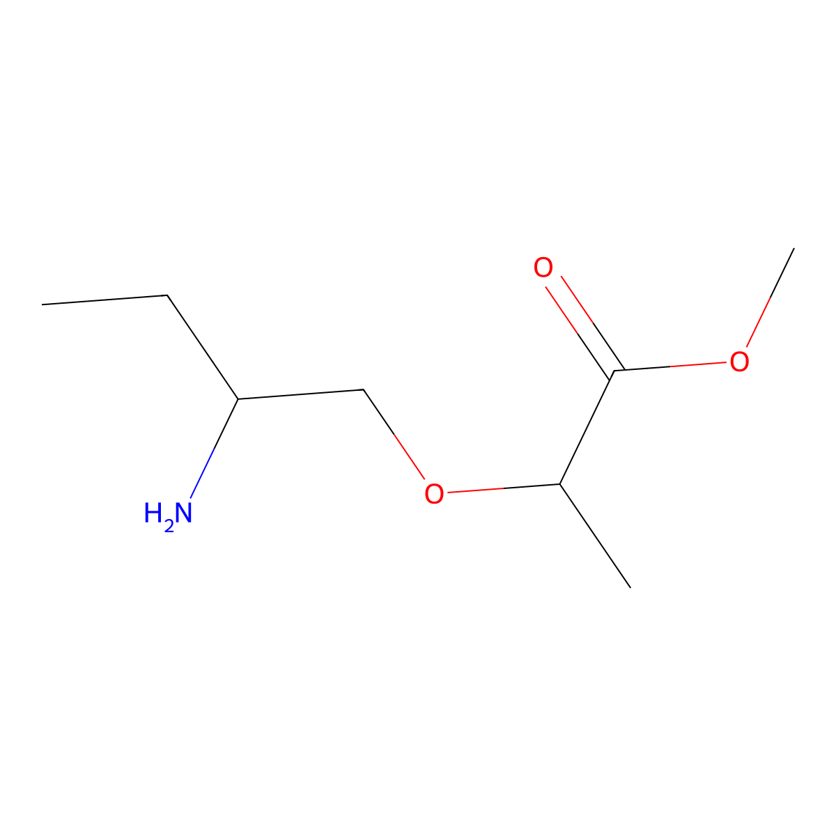 Methyl 2-(2-aminobutoxy)propanoate molecular structure, CAS 2028601-25-2