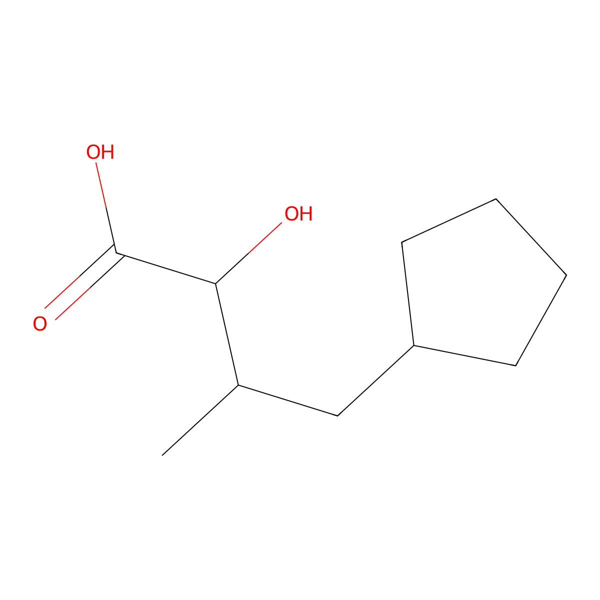 4-Cyclopentyl-2-hydroxy-3-methylbutanoic acid molecular structure, CAS 2028603-05-4