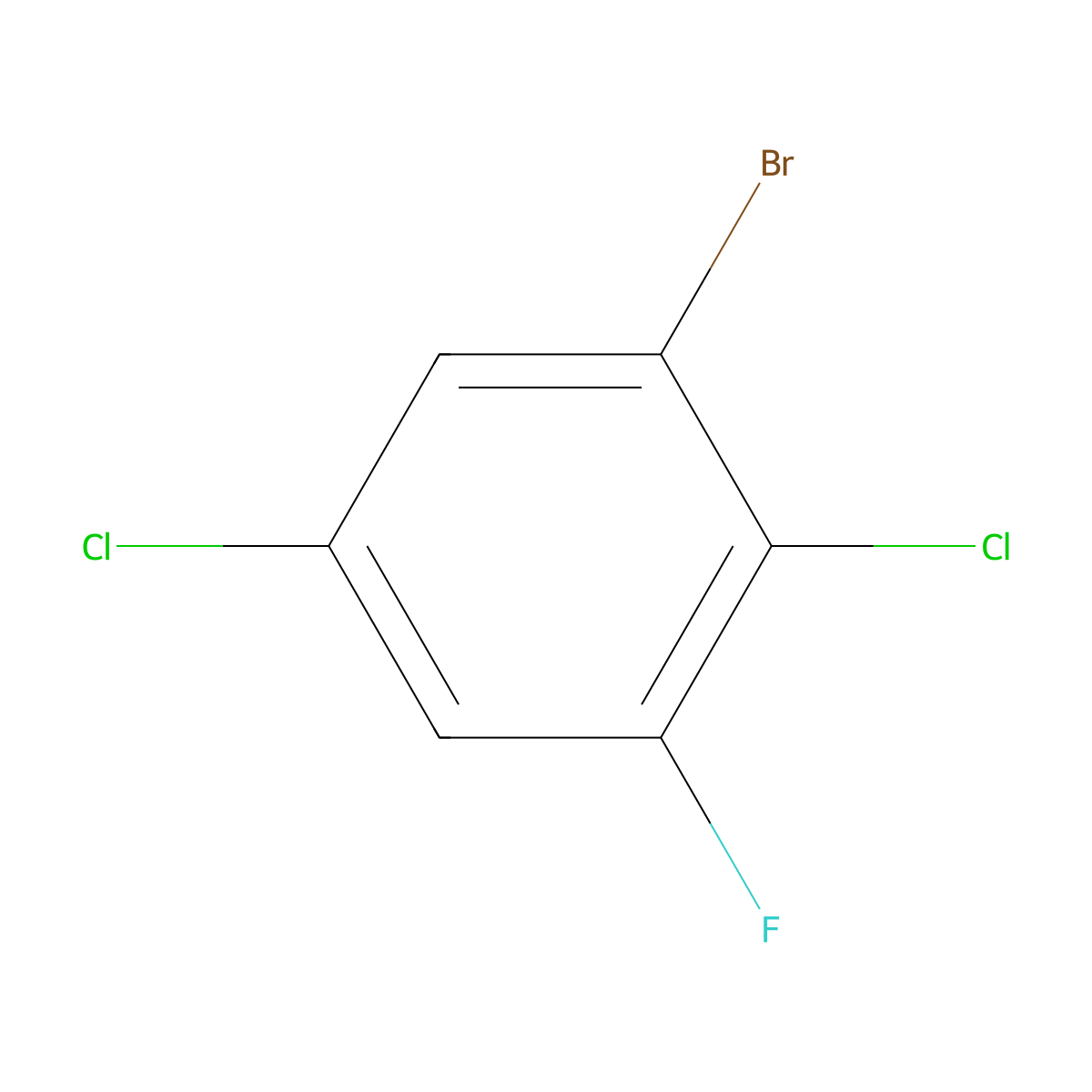 1-Bromo-2,5-dichloro-3-fluorobenzene molecular structure, CAS 202865-57-4