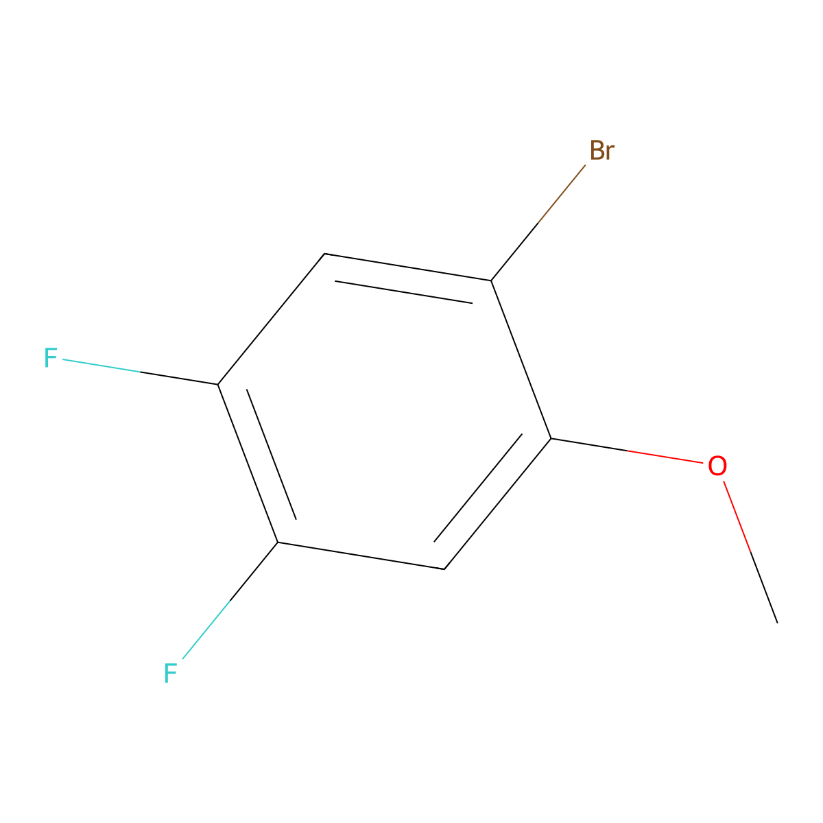 1-Bromo-4,5-difluoro-2-methoxybenzene molecular structure, CAS 202865-58-5