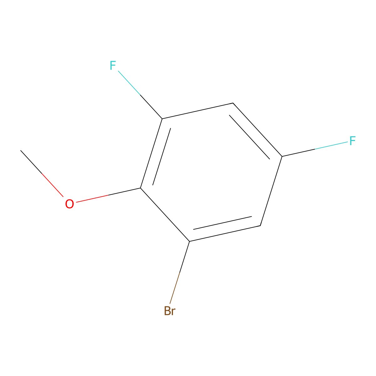 2-Bromo-4,6-difluoroanisole molecular structure, CAS 202865-59-6