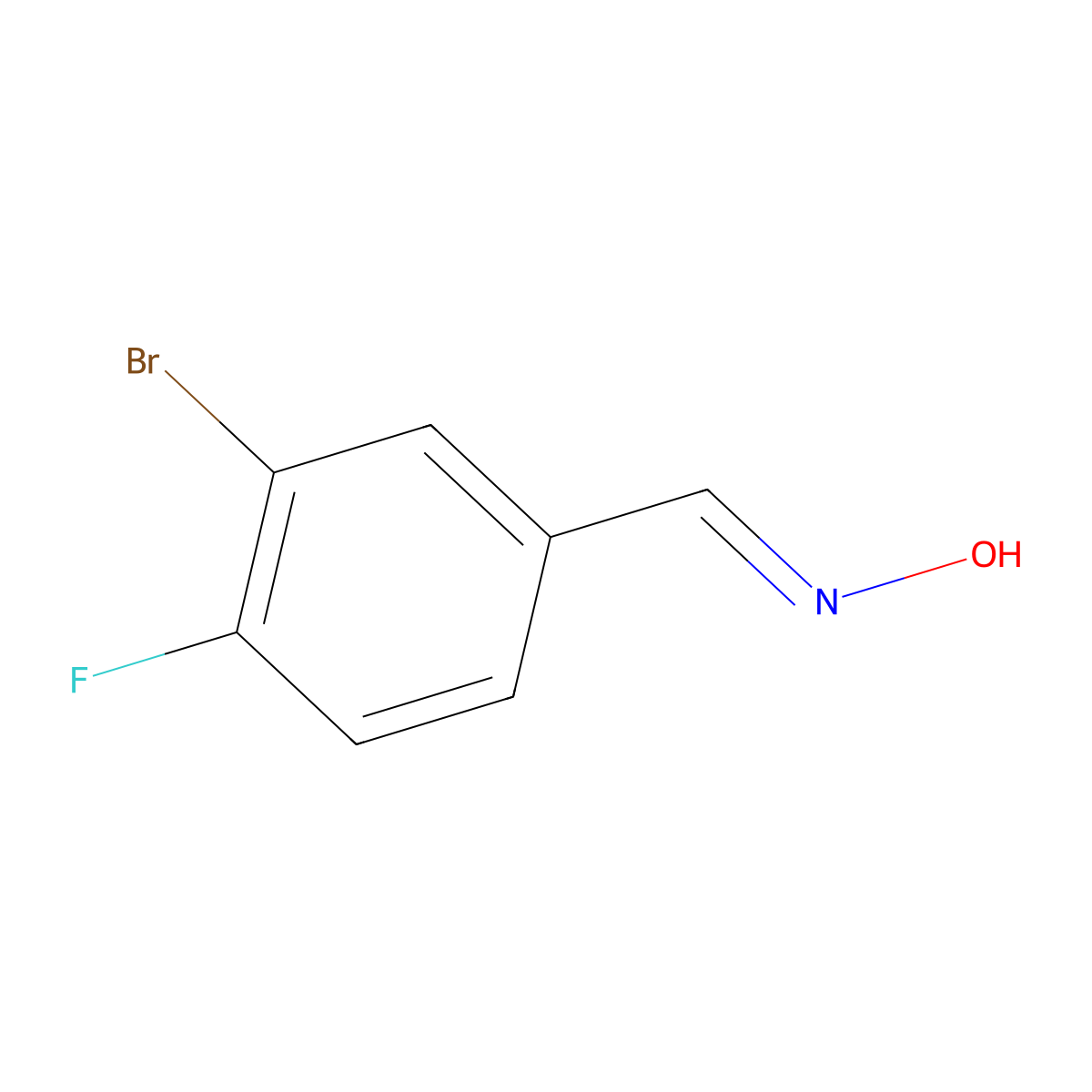 Benzaldehyde, 3-bromo-4-fluoro-, oxime molecular structure, CAS 202865-63-2