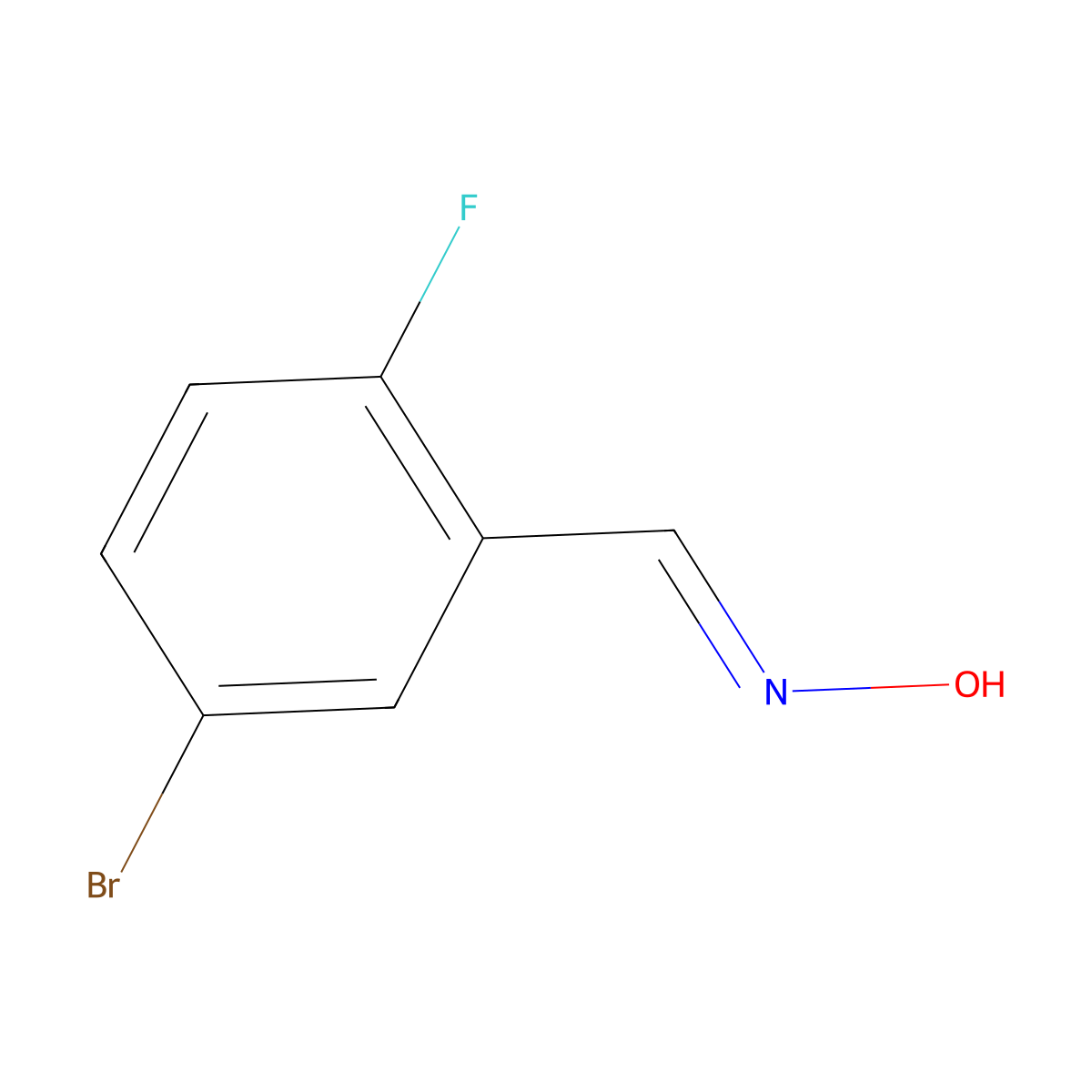 5-Bromo-2-fluorobenzaldoxime molecular structure, CAS 202865-65-4