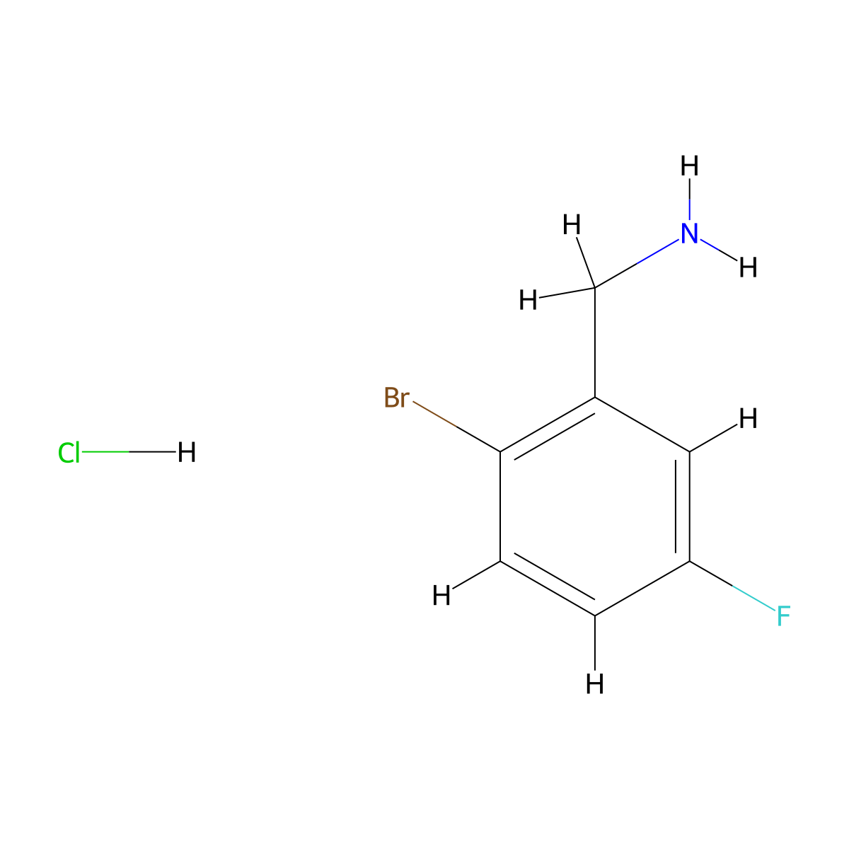 2-Bromo-5-fluorobenzylamine hydrochloride molecular structure, CAS 202865-67-6