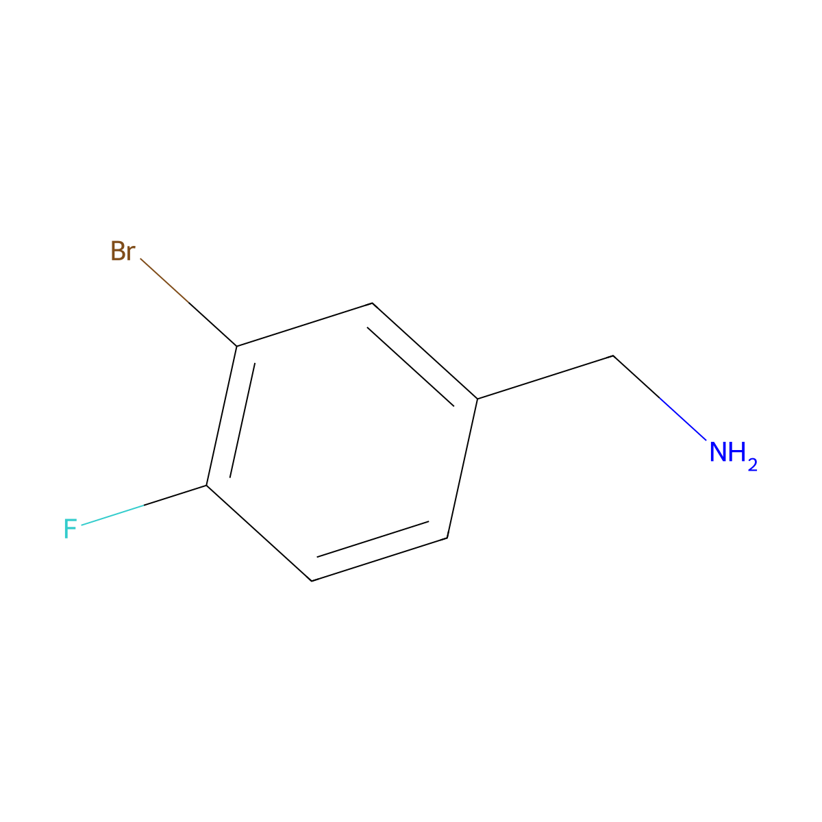 (3-Bromo-4-fluorophenyl)methanamine molecular structure, CAS 202865-68-7