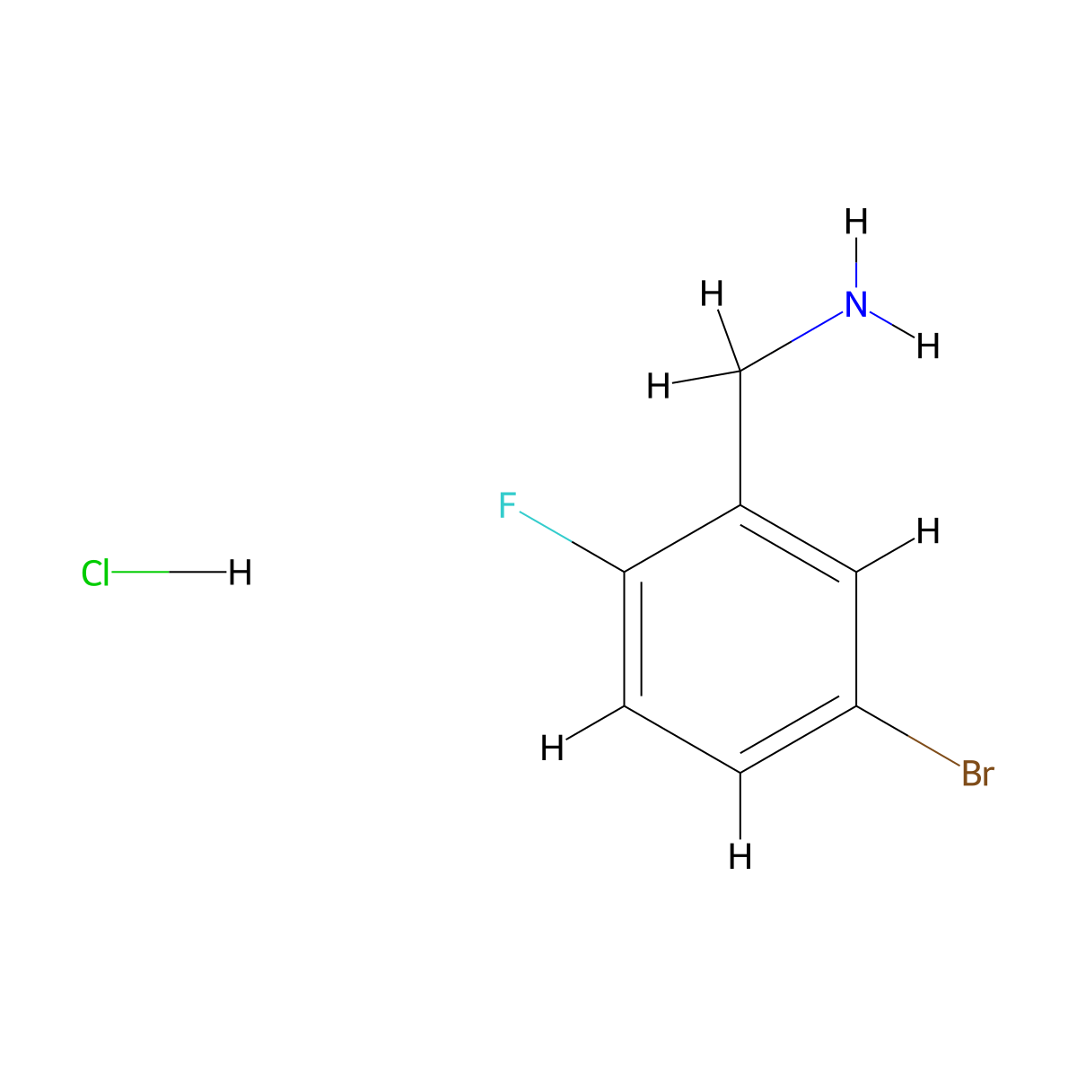 5-Bromo-2-fluorobenzylamine hydrochloride molecular structure, CAS 202865-69-8