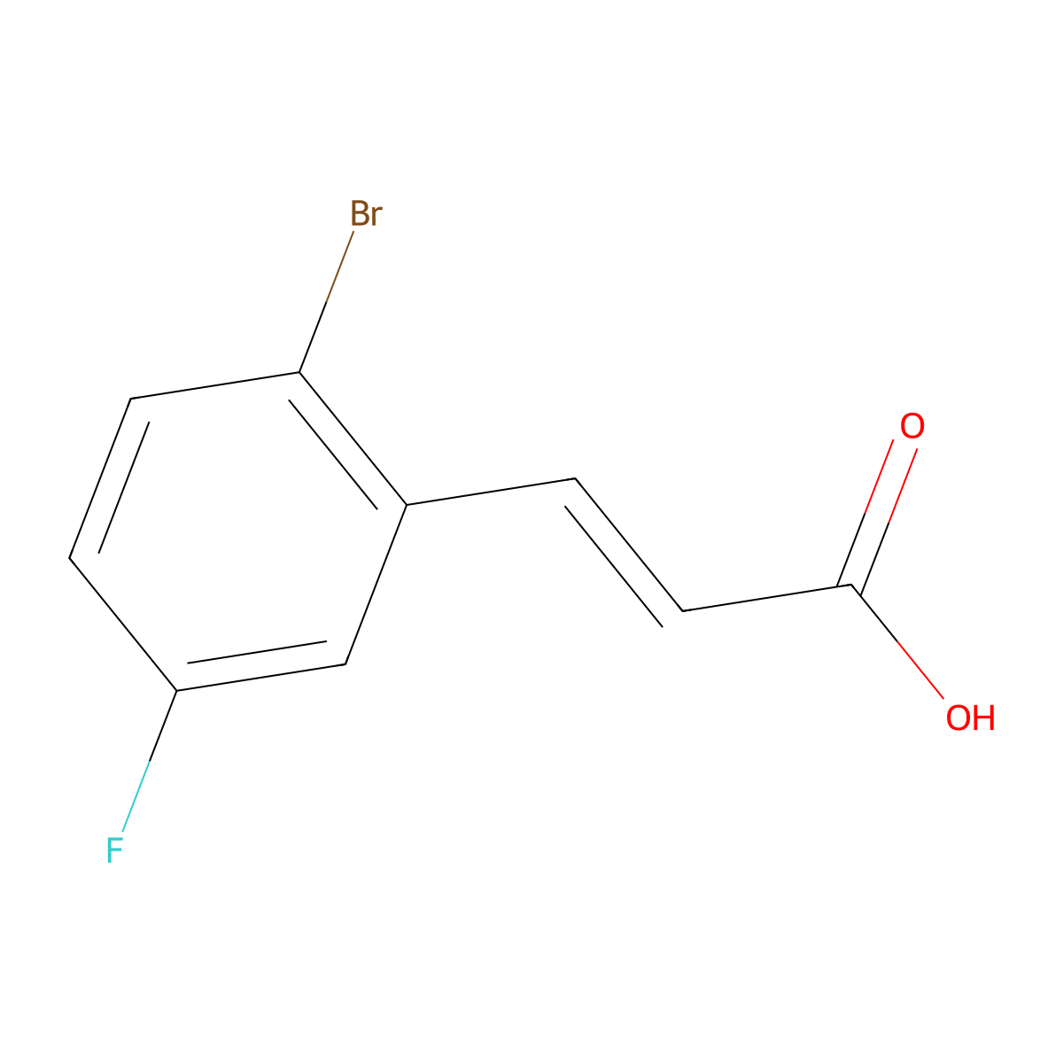 2-Propenoic acid, 3-(2-bromo-5-fluorophenyl)- molecular structure, CAS 202865-70-1