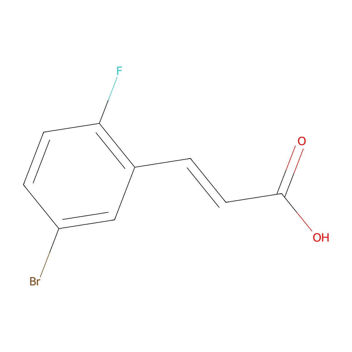 3-(5-Bromo-2-fluorophenyl)-2-propenoic acid molecular structure, CAS 202865-71-2
