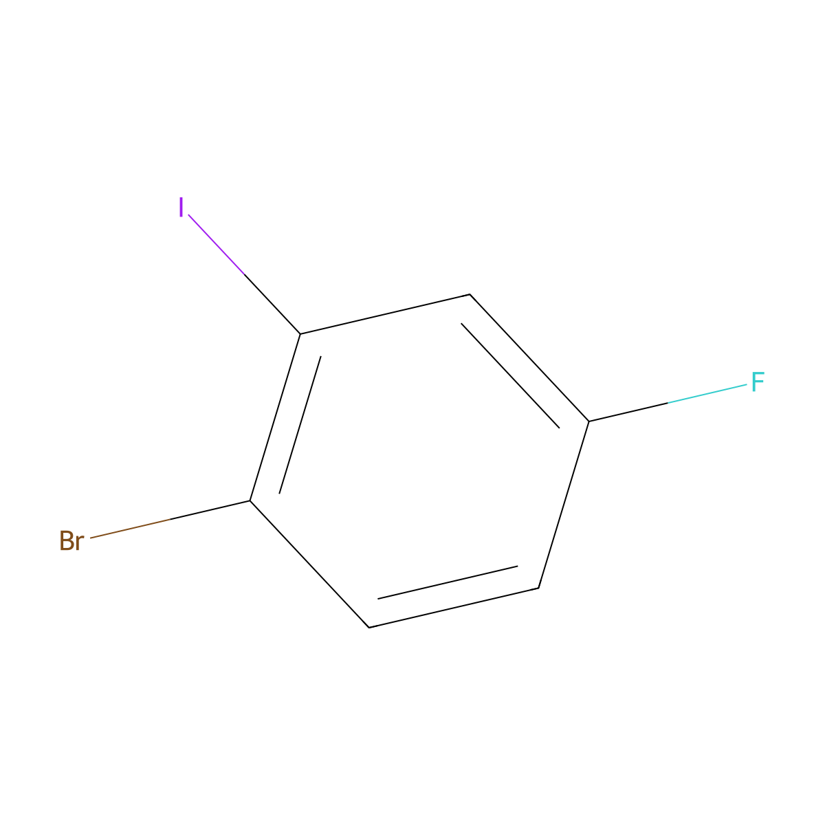 1-Bromo-4-fluoro-2-iodobenzene molecular structure, CAS 202865-72-3