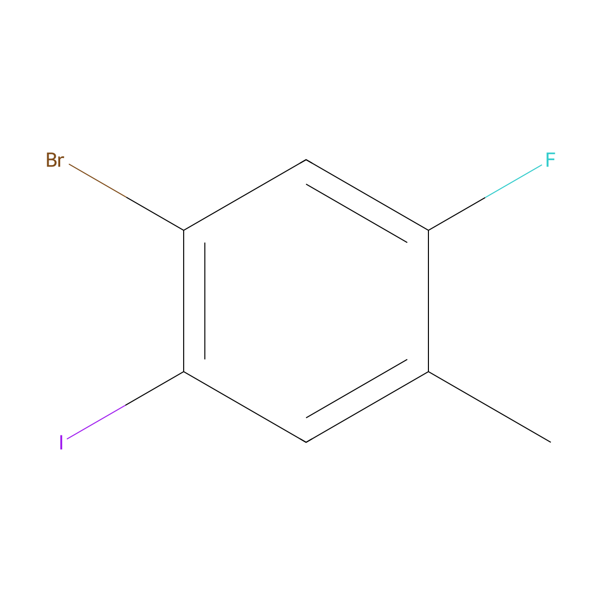 4-Bromo-2-fluoro-5-iodotoluene molecular structure, CAS 202865-74-5