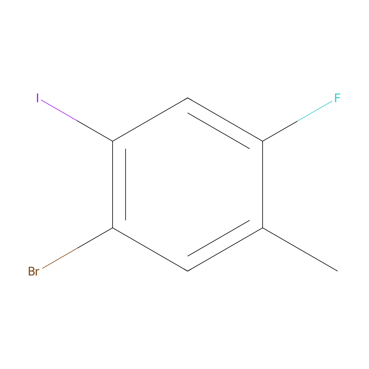 5-Bromo-2-fluoro-4-iodotoluene molecular structure, CAS 202865-75-6