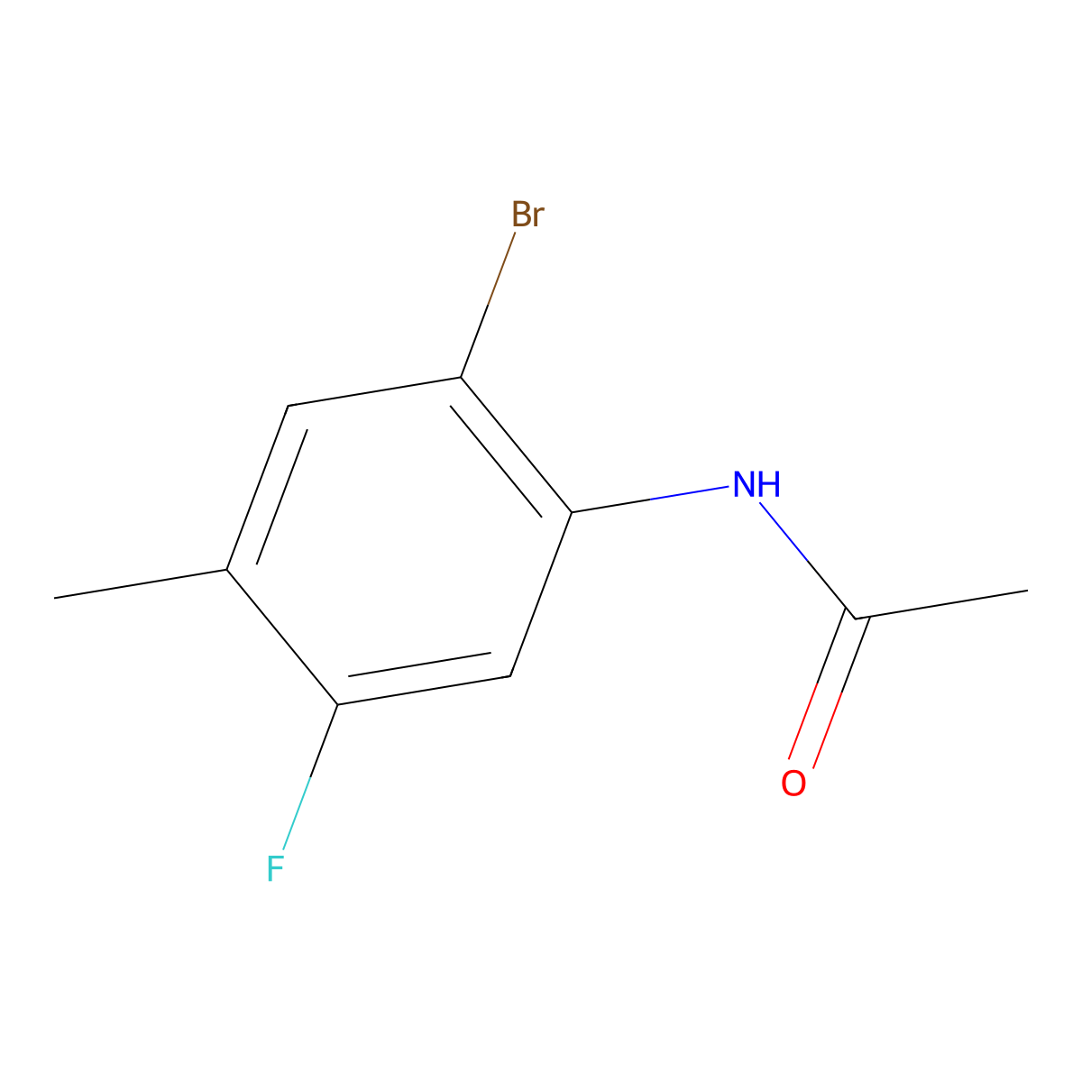 N-(2-bromo-5-fluoro-4-methylphenyl)acetamide molecular structure, CAS 202865-76-7