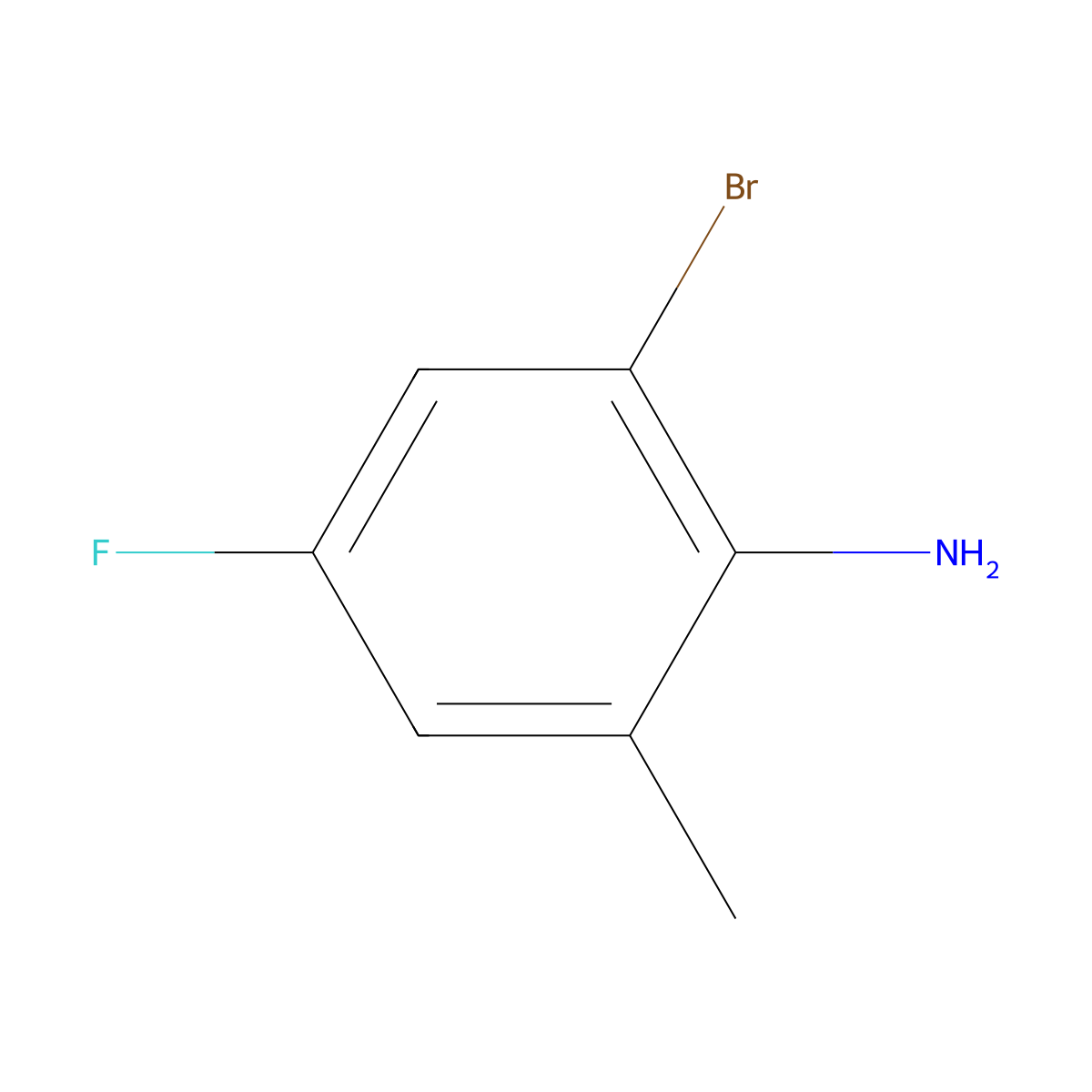 2-Bromo-4-fluoro-6-methylaniline molecular structure, CAS 202865-77-8