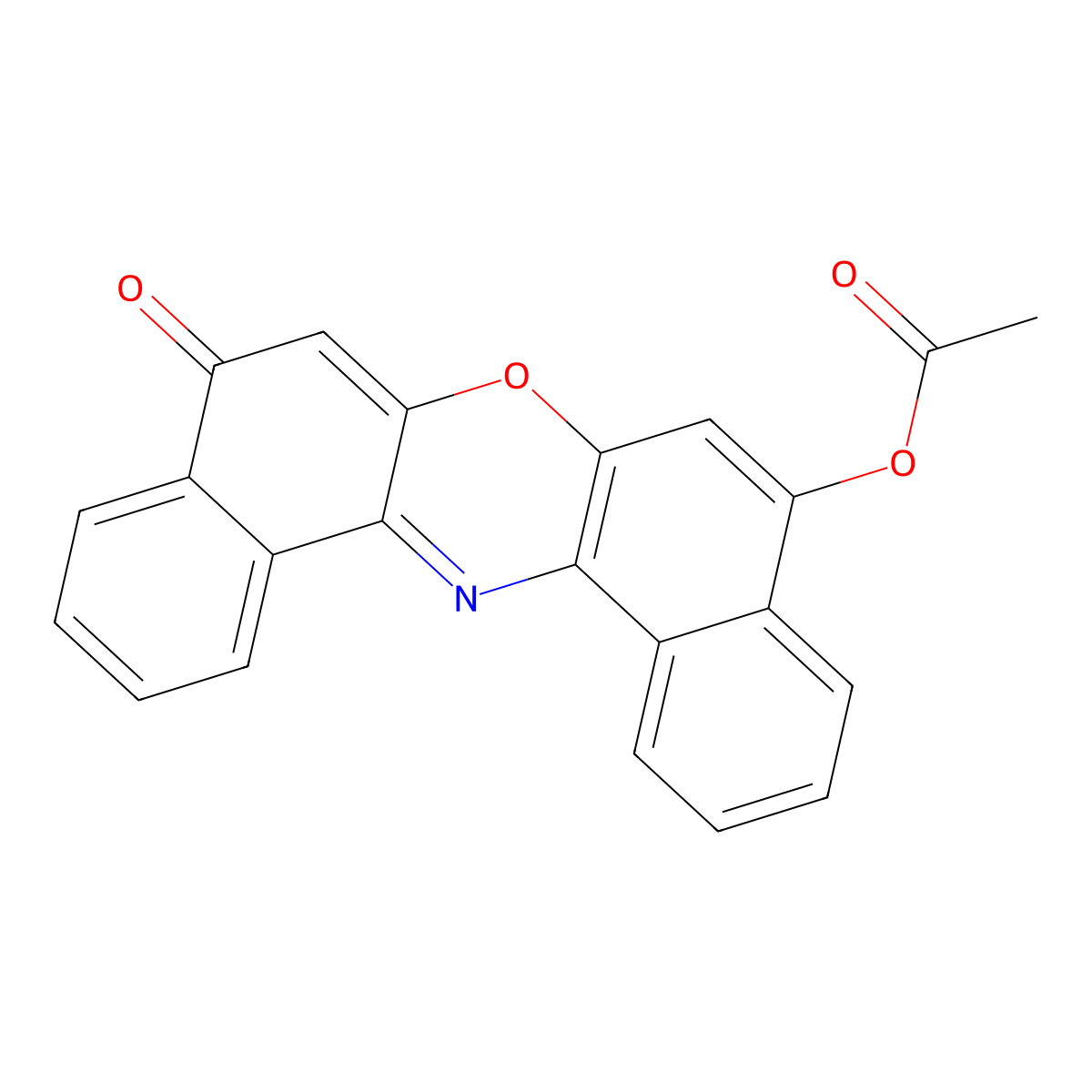 5-oxo-5H-dibenzo[a,j]phenoxazin-9-yl acetate molecular structure, CAS 20287-26-7