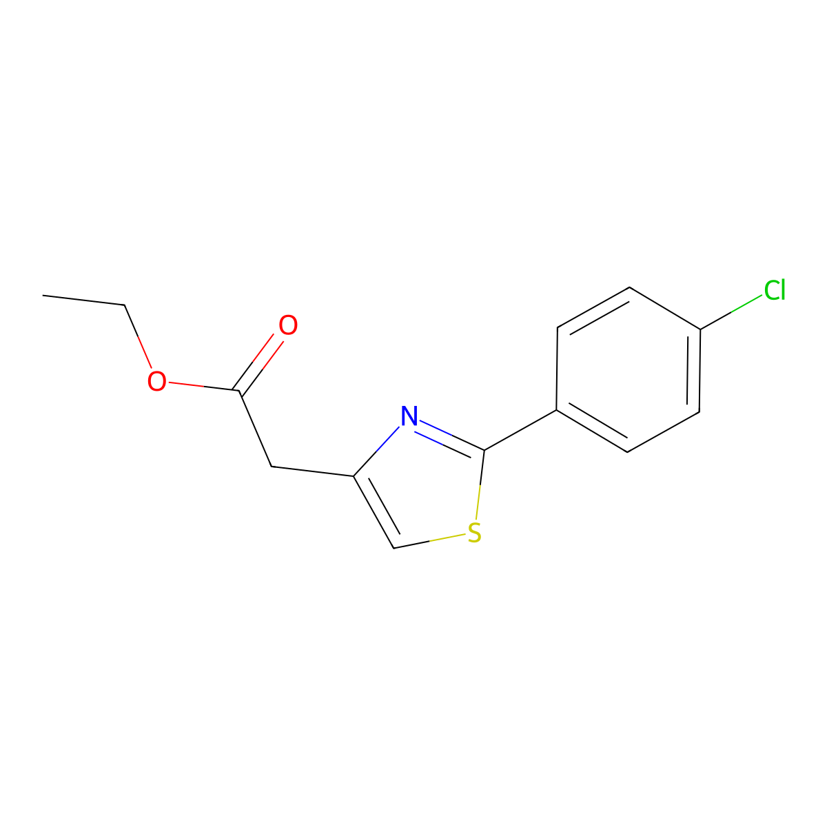 2-(4-Chlorophenyl)-4-thiazoleacetic acid ethyl ester molecular structure, CAS 20287-70-1