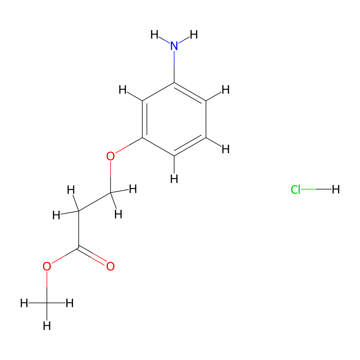 Methyl 3-(3-Aminophenoxy)propanoate HCl molecular structure, CAS 202874-80-4