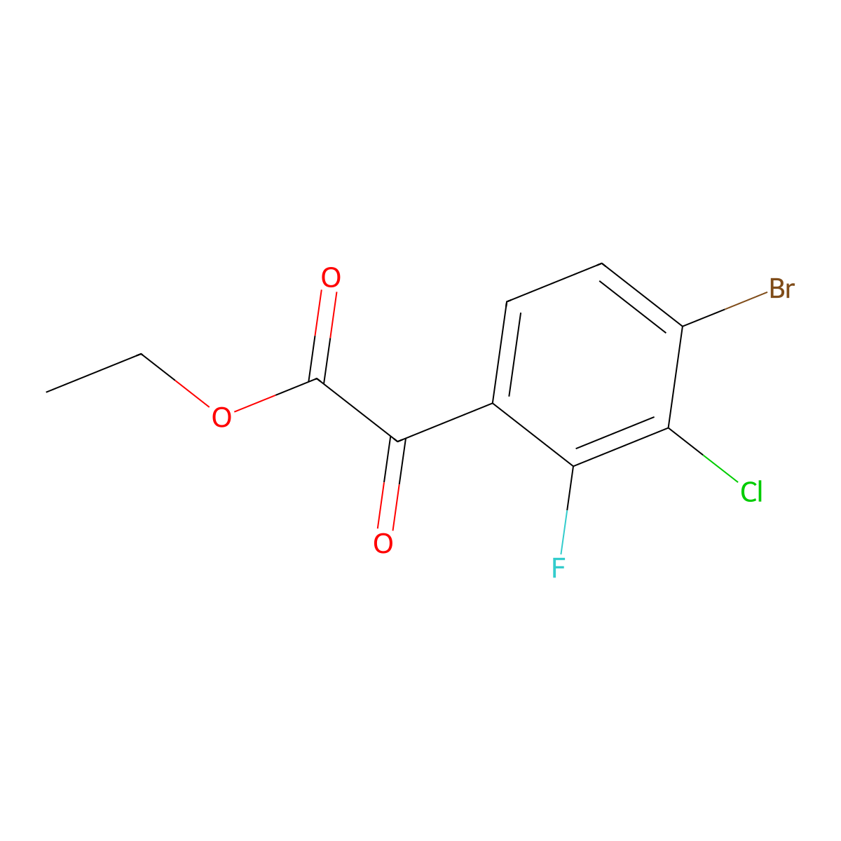 Ethyl 2-(4-bromo-3-chloro-2-fluorophenyl)-2-oxoacetate molecular structure, CAS 2028750-39-0