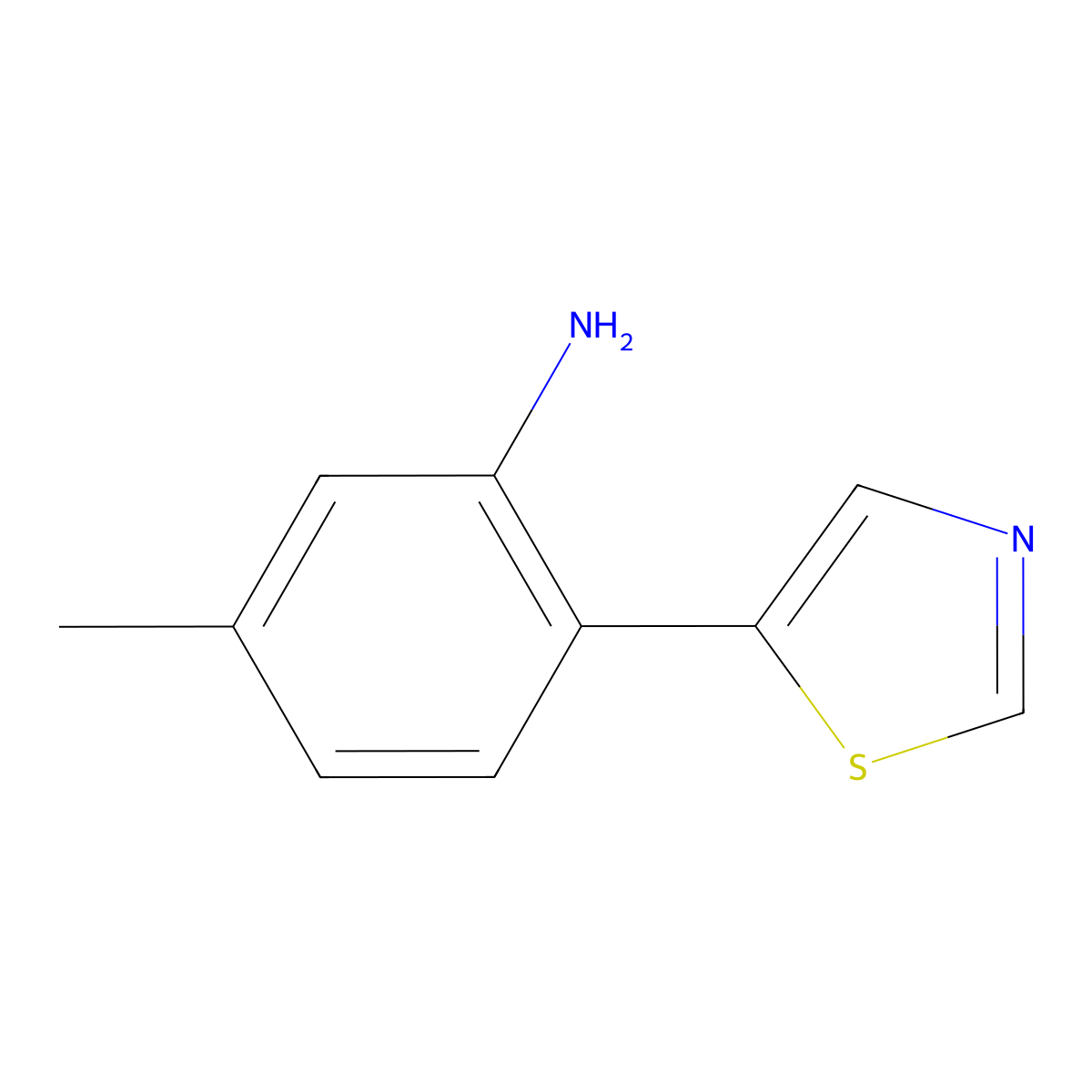 5-Methyl-2-(1,3-thiazol-5-yl)aniline molecular structure, CAS 2028756-29-6