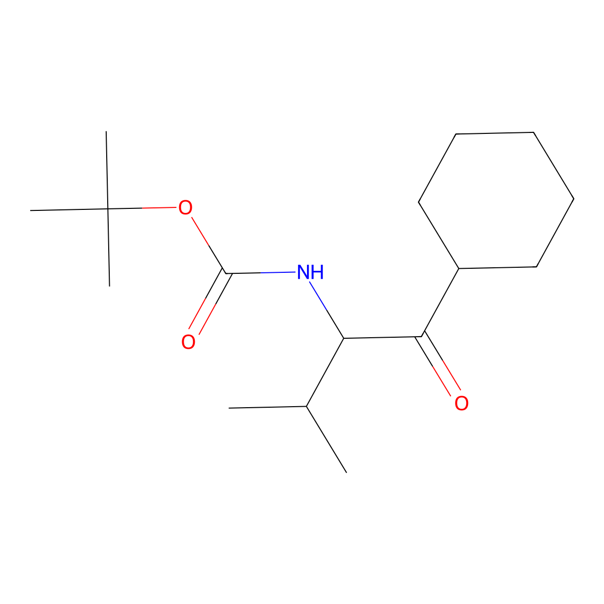 tert-butyl N-(1-cyclohexyl-3-methyl-1-oxobutan-2-yl)carbamate molecular structure, CAS 2028781-76-0