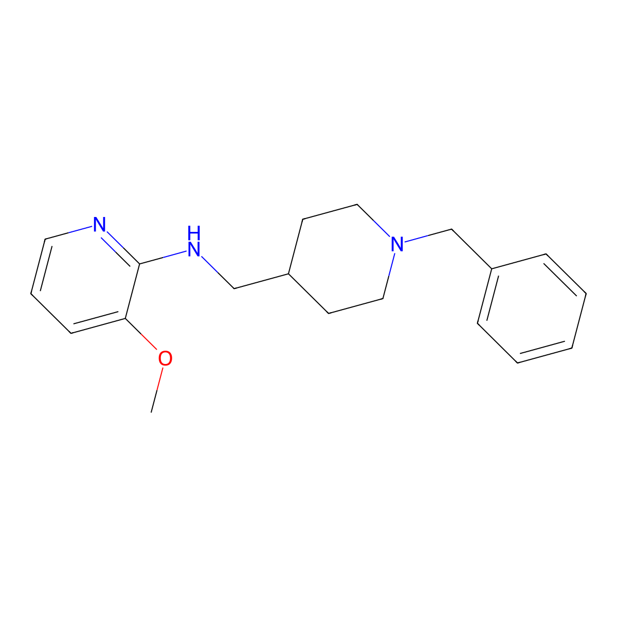 N-((1-Benzylpiperidin-4-yl)methyl)-3-methoxypyridin-2-amine molecular structure, CAS 2028783-82-4