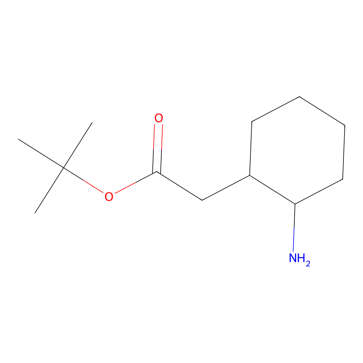 rac-tert-butyl 2-[(1R,2R)-2-aminocyclohexyl]acetate molecular structure, CAS 2028790-59-0