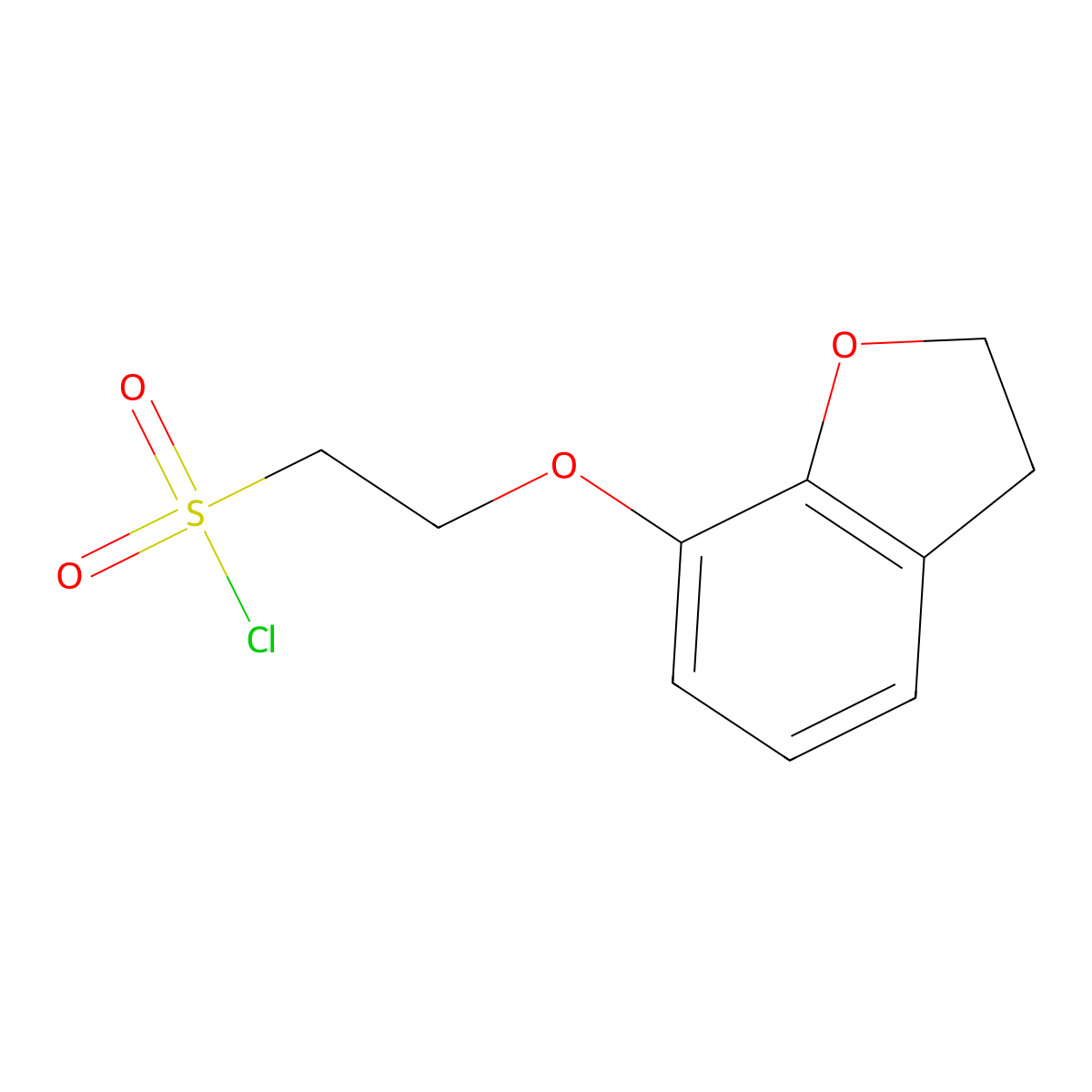 2-(2,3-Dihydro-1-benzofuran-7-yloxy)ethane-1-sulfonyl chloride molecular structure, CAS 2028792-50-7