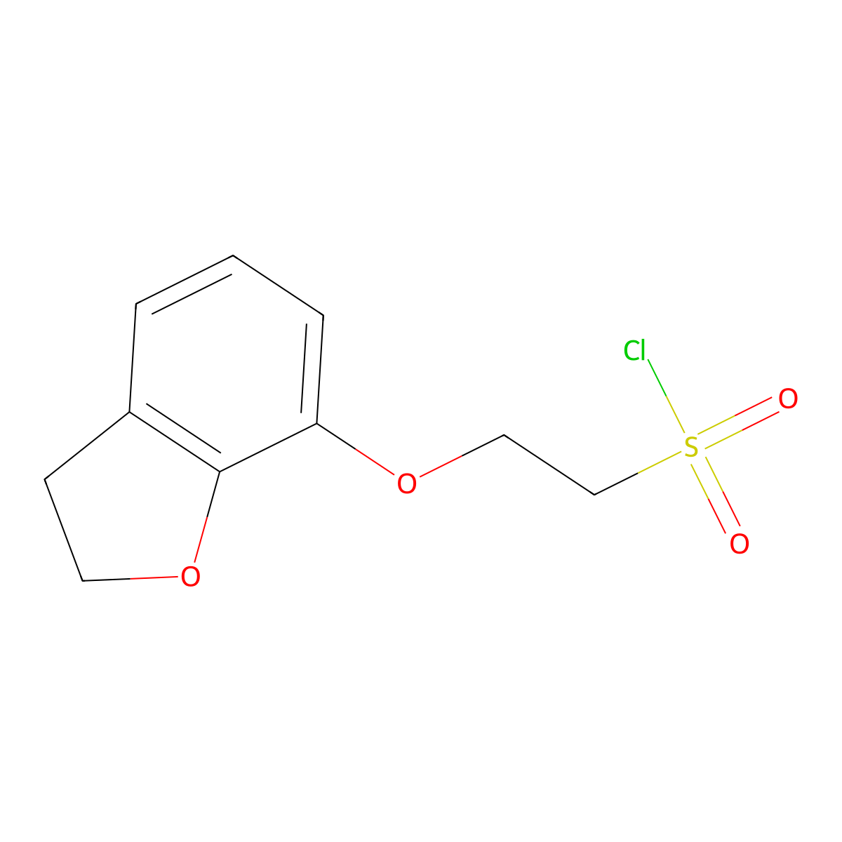 2-(2,3-Dihydro-1-benzofuran-7-yloxy)ethane-1-sulfonyl chloride molecular structure, CAS 2028792-50-7