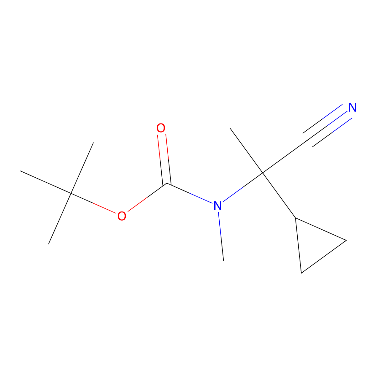 tert-butyl N-(1-cyano-1-cyclopropylethyl)-N-methylcarbamate molecular structure, CAS 2028793-84-0