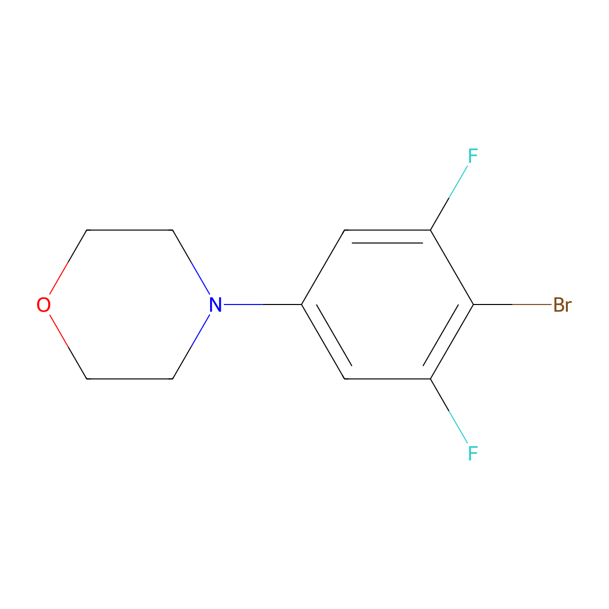 4-(4-Bromo-3,5-difluorophenyl)morpholine molecular structure, CAS 2028864-81-3