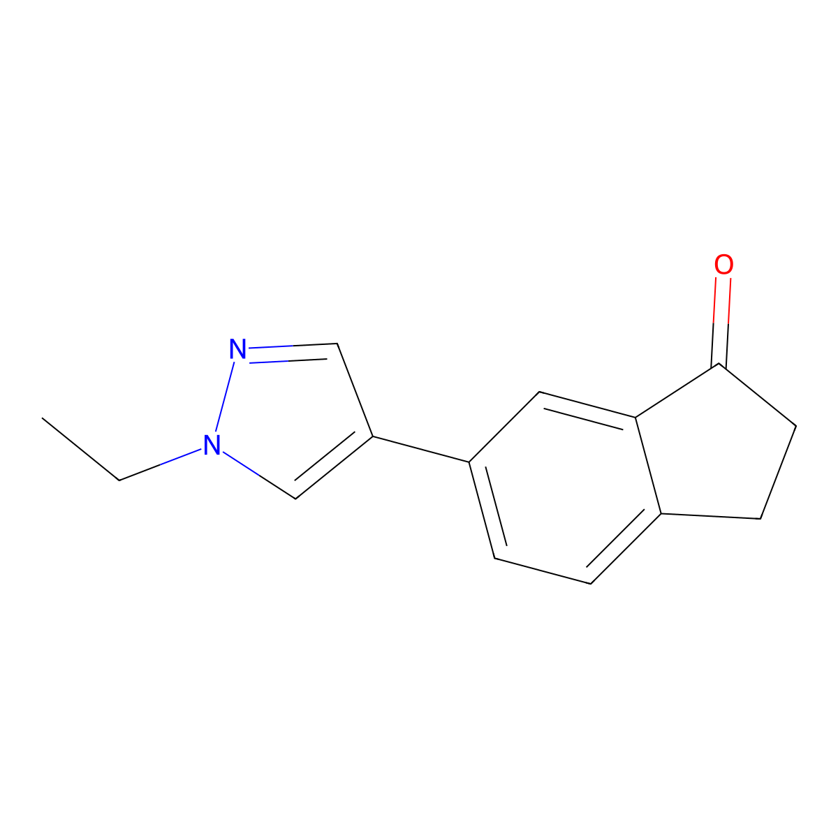 6-(1-Ethyl-1H-pyrazol-4-yl)-2,3-dihydro-1H-inden-1-one molecular structure, CAS 2028867-55-0