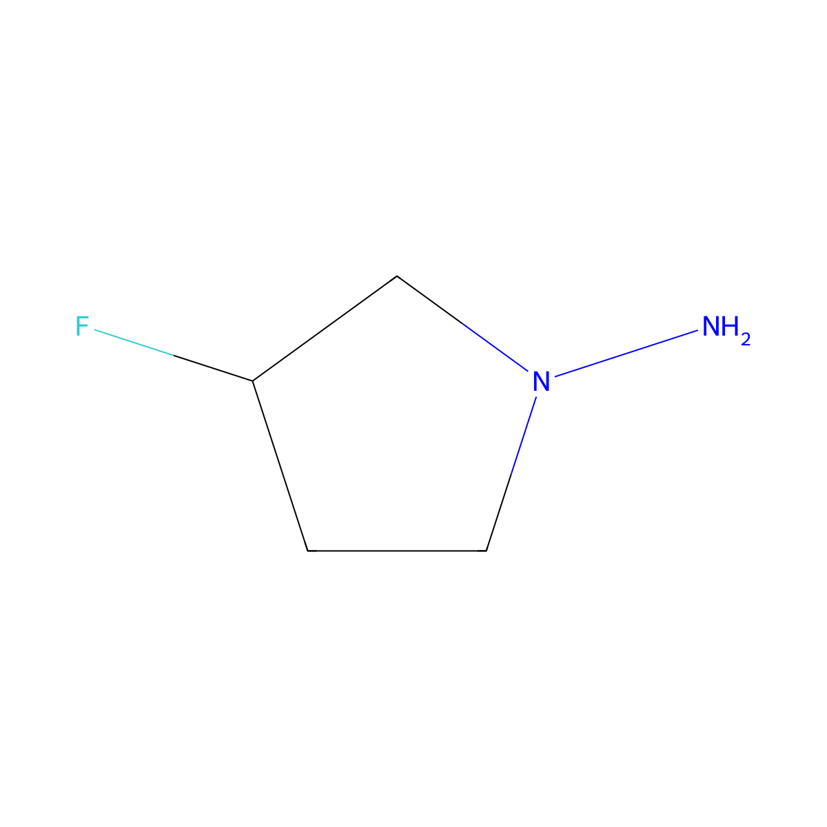 3-Fluoropyrrolidin-1-amine molecular structure, CAS 2028939-64-0