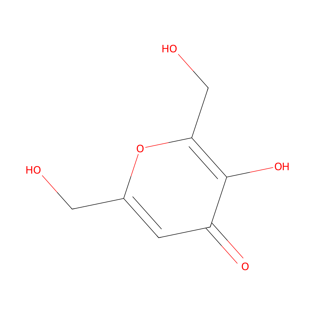 3-Hydroxy-2,6-bis(hydroxymethyl)-4-pyrone molecular structure, CAS 2029-49-4